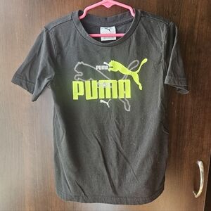 Puma Black T-Shirt with Neon Yellow Logo